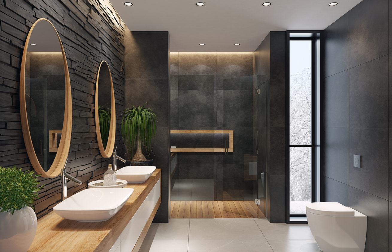 salle de bain feng shui grise